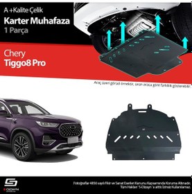 Resim S-dizayn Chery Tiggo 8 Pro Çelik Karter Muhafaza 2022 Üzeri A+ Kalite 