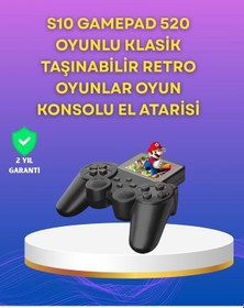 Resim 2.4 İnç Hd Renkli Ekranlı 500-in-1 Taşınabilir Retro Oyun Konsolu, Kablolu Tv Bağlantısı Ve Uzun Pil Ömrü 