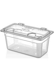 Resim Gastroplast Gnplm-13 Kapalı Köşeli Polikarbon Kapak ve 1/3-150 Şeffaf Polikarbon Küvet 