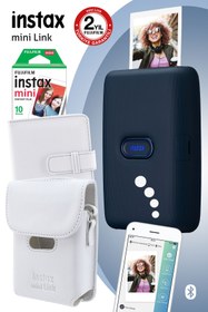 Resim Fujifilm Instax mini Link Mavi Akıllı Telefon Yazıcısı ve Hediye Seti 2 