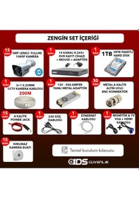 Resim Ids - 15 Kameralı 1080P Fullhd 5Mp Sony Lensli Kamera Seti - 2021 
