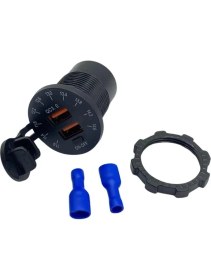 Resim 12V-24V DİJİTAL VOLTMETRE+ŞARJ CİHAZLI (USB X2) (3 A) (OFF-ON ANAHTARLIİ) (IŞIKLI) (28 MM) 