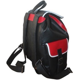 Resim Hakiki Deri Sırt Çantası Siyah-kırmızı-beyaz Garnili 3cep Kırmızı - Siyah 