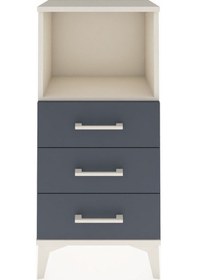 Resim Arges Komodin Tek Raflı 3 Çekmeceli 44x30x96 Aytaşı-antrasit Aytaşı 