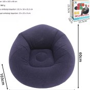 Resim Snapbuy Kadife Kaplamalı Tek Kişilik Şişme Koltuk Koyu Mavi 