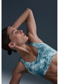 Resim Nike Zenvy Light-support Padded Printed Womens Bra Desenli Kadın Sporcu Sütyeni Mavi 
