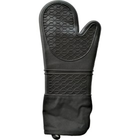 Resim Karamela Büyük Boy 40 cm Silikon Fırın Eldiveni Siyah 