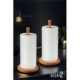 Resim MiraLive Havlu Kağıt Tutucu Ahşap 2 Adet 