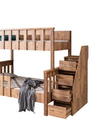 Resim Setay Mdf Profil Ranza, Deluxe Ayrılabilir Ranza - Ceviz + 2 Adet Comfort Yatak 