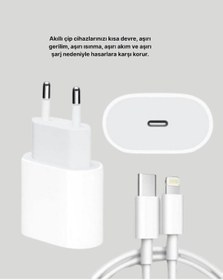 Resim İphone Ve İpad Uyumlu 20w Güvenli Usb-c Hızlı Şarj Adaptörü 
