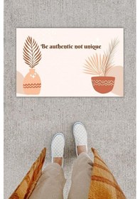 Resim Dijital Baskı Dekoratif Saksı Açık Pembe Kapı Önü Paspası K-1201 