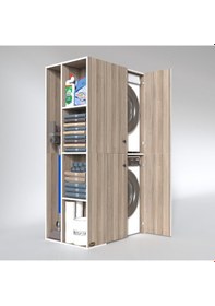 Resim Kenzlife Çamaşır-Kurutma Makinesi Dolabı Kapaklı Foka Crd 180*090*60 Banyo Arkalıksız Çok Renkli 