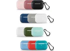Resim Case World Caseworld Apple Airpods Pro Renkli ve Askılı Silikon Kılıf - Pudra 