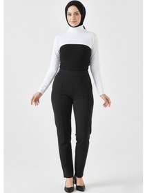 Resim A02teks Dik Yaka Boyunluklu Kolluk Uzun Kollu Boyunluk Tesettür Boyunluk Balıkçı Yaka Bodysuit Beyaz 