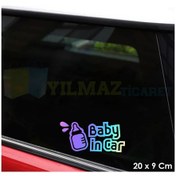 Resim Biberon Arabada Bebek Var Hologram Araba Oto Sticker Etiket 
