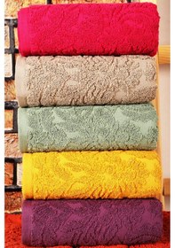 Resim Mira Home 6 Lı El Yüz Jakarlı Havlu Seti Doku Desen Çok Renkli 