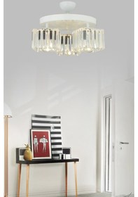 Resim İstanbul Avize Istanbul Avize Lara 3'Lü Beyaz Plaf.K-10 Kristal Taşlı Avize 