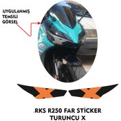 Resim MOTOSEPETİM RKS R250 UYUMLU FAR KAPLAMA STİCKER TURUNCU X 2023/24 