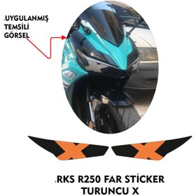 Resim MOTOSEPETİM RKS R250 UYUMLU FAR KAPLAMA STİCKER TURUNCU X 2023/24 