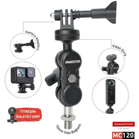 Resim Knmaster MC120 – 360° Ayarlanabilir Motosiklet 10mm Vida Bağlantılı Aksiyon Kamera Aparatı 
