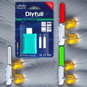 Resim Yeşil Çubuk Ucu Çift Çan Işık + CR425 Şarj Edilebilir Pil Şarj Cihazı Kiti, USB Şarj, Silikon Polimer Malzeme, ≤36V Çalışma Voltajı, Gece Parlayan Çubuklar ile, Gece Elektronik Balıkçılık, saç tokası Algılama, Renk Değiştiren Uçlar, Döküm, Deniz Çubukları, Sahil Balıkçılığı Alarmı Yüzer Set 