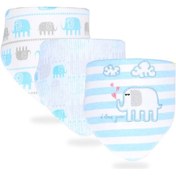 Resim 3 Adet/takım Yüksek Kalite Önlükler Çift Katmanlar Pamuk Tükürük Havlusu Elephant Elephant 