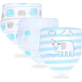 Resim 3 Adet/takım Yüksek Kalite Önlükler Çift Katmanlar Pamuk Tükürük Havlusu Elephant Elephant 