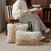 Resim 1 adet Çağdaş Stil Leopar Desenli Kadife Yastık Kılıfı, 44,96x44,96 cm veya 29,97x50,04 cm, Makinede Yıkanabilir, Fermuarlı Kapatma, Polyester, Kanepe, Yatak, Ofis, Çoklu Oda Kullanımı için, Dokuma Kumaş 