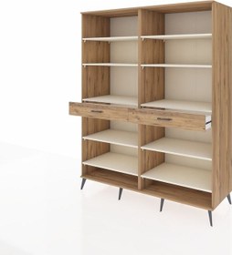 Resim Kronos Gardrop 10 Raflı 2 Çekmeceli 176x59x221 Çam-aytaşı/çam Beyaz 