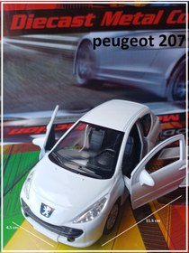 Resim OYUNCAKSAHİLİ PEUGEOT 207 DİECAST METAL MODEL 1.36 ÇEKBIRAK PEJO 207 KAPILARI AÇILIR BEYAZ 
