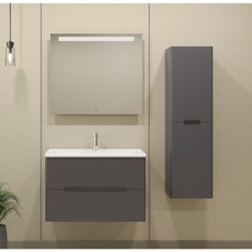 Resim Westday Desing Duarıno 80 Cm Antrasıt Led Aynalı Banyo Dolap Takımı 