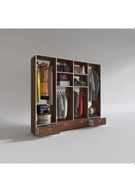 Resim Kenzlife giysi dolabı 4 bölmeli 4 çekmeceli kamil 182*200*42 cvz dolap kapaksız 