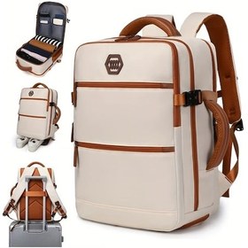 Resim Sunshine011 Silvery Gray Havayolu Onaylı Ayakkabı Bölmeli 15.6 Inç Laptop Sırt Çantası Seyahat Günlük Gümüş Grisi 