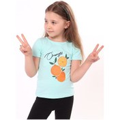 Resim Toontoy Kız Bebek Baskılı Tişört Mint Yeşili 