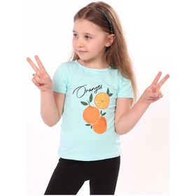 Resim Toontoy Kız Bebek Baskılı Tişört Mint Yeşili 