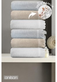 Resim 6'lı Jelena Banyo Havlusu - 70x140 Cm, 490gr, %100 Pamuk, Spa Ve Otel Havlusu, Günlük Kullanıma Uygun Çok Renkli 