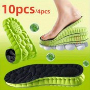 Resim 10 adet (5 Çift) / 4 adet (2 Çift) Unisex Nefes Alabilen Sünger Spor Tabanlık - Teri Emerek, Yumuşak, Esnek, Hafif, Yorulmadan Destek, Taban ve Topuk Yastığı, Bal Petek Desenli Parlak Yeşil - Çeşitli Boyutlarda Mevcut 
