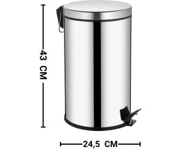 Resim 2'li Banyo Seti Paslanmaz Metal Çöp Kovası ve Tuvalet Fırçası 