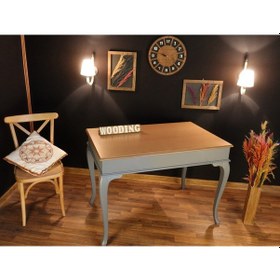 Resim Wooding-Mobilya Wooding 100 Cm Masif Gri Naturel Yemek Masası 