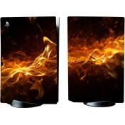 Resim Kt Grup Sarı Alevler Playstation 5 Standart Kasa Dijital Versiyon Full Sticker Kaplama Seti 