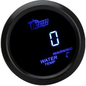 Resim 12v Dc Siyah Otomobil Su Sıcaklık Ölçer - 52mm Lcd Ekran, 40-120 C Aralığı, Npt 1/8" Sensör, 100 C Uyarı Noktası 