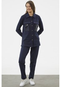 Resim Sementa Çıtçıtlı Cep Detaylı Tunik Eşofman Takım - Lacivert 001 