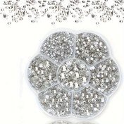 Resim 3000 Adet Taş Seti - 7 Boyut (1.5-4.8mm) Tırnak Sanatı, El İşleri, Giysi, Ayakkabı & Çantalar için Şeffaf & Gümüş Düz Arka Taşlar - GDGDSY'den Koku 