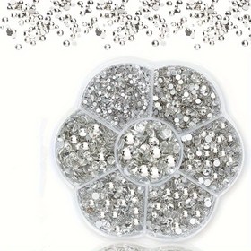 Resim 3000 Adet Taş Seti - 7 Boyut (1.5-4.8mm) Tırnak Sanatı, El İşleri, Giysi, Ayakkabı & Çantalar için Şeffaf & Gümüş Düz Arka Taşlar - GDGDSY'den Koku 