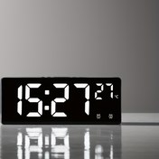 Resim 1 adet Büyük Ekranlı Dijital Alarm Saati, Sıcaklık Göstergesi, İki Set Alarm, Uyku Fonksiyonlu Yatak Yanı Saati, Üç AAA Pil veya DC Fiş ile Çalışır, AAA Piller Dahil Değildir 