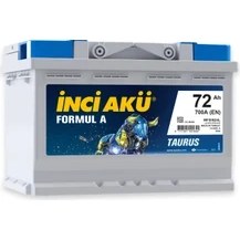 Resim İnci Akü 12V 72 Ah 700A EN Formul A Taurus Akü (Üretim Yılı: 2024) (6 Ay Yol Yardım Hediyeli) 
