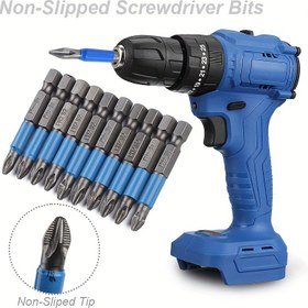 Resim 6 parçalı Manyetik Tornavida Uç Seti - Dayanıklı Demir Kaymaz Altıgen Şaft Phillips & Pozidriv Uçları, PH1 PH2 PH3 PZ1 PZ2 PZ3, Hızlı Bağlama ve Sökme için El ve Elektrikli Matkaplarla Uyumlu 