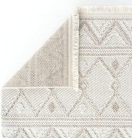 Resim Cool Halı Mikasa MKS 03 Beyaz Bej Yumuşak Dokulu Halı Kilim Salon Koridor Kesme Halı Dokuma Makine Halısı 