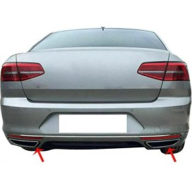 Resim Solarex Vw Passat B8 2015-2019 Uyumlu Egzoz Çıkışı 2 Parça Krom Paslanmaz Çelik 