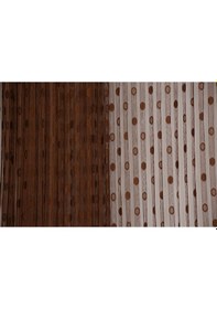 Resim Küçük Puanlı Model Acı Kahve Renk Hazır Ip Perde 300x270 Cm 